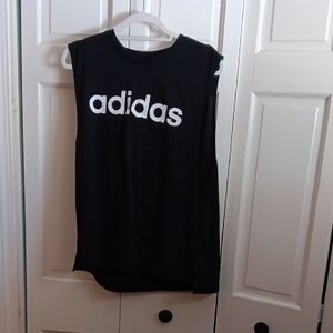 Adidas Black Tank with White Logo